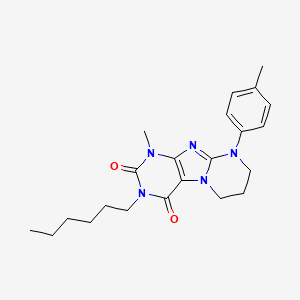 3-hexyl-1-methyl-9-(4-methylphenyl)-7,8-dihydro-6H-purino[7,8-a]pyrimidine-2,4-dione