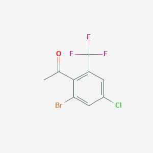 molecular formula C9H5BrClF3O B1410833 2'-Bromo-4'-chloro-6'-(trifluoromethyl)acetophenone CAS No. 1805410-64-3