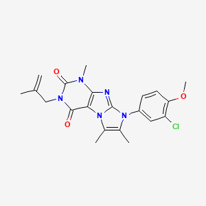 8-(3-chloro-4-methoxyphenyl)-1,6,7-trimethyl-3-(2-methylprop-2-en-1-yl)-1H-imidazo[2,1-f]purine-2,4(3H,8H)-dione