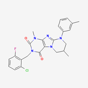 3-[(2-chloro-6-fluorophenyl)methyl]-1,7-dimethyl-9-(3-methylphenyl)-7,8-dihydro-6H-purino[7,8-a]pyrimidine-2,4-dione