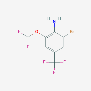molecular formula C8H5BrF5NO B1410838 2-Bromo-6-(difluoromethoxy)-4-(trifluoromethyl)aniline CAS No. 1804402-11-6