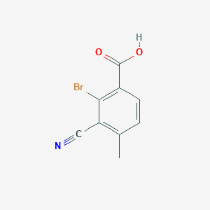 molecular formula C9H6BrNO2 B1410839 2-Bromo-3-cyano-4-methylbenzoic acid CAS No. 1807209-00-2
