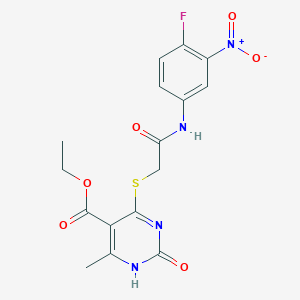 Ethyl 4-((2-((4-fluoro-3-nitrophenyl)amino)-2-oxoethyl)thio)-6-methyl-2-oxo-1,2-dihydropyrimidine-5-carboxylate