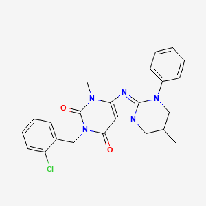 3-[(2-chlorophenyl)methyl]-1,7-dimethyl-9-phenyl-7,8-dihydro-6H-purino[7,8-a]pyrimidine-2,4-dione