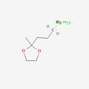 molecular formula C7H13ClMgO2 B14108460 (4,4-Ethylenedioxy)pentylmagnesium chloride 