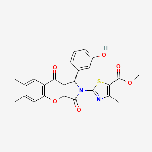 methyl 2-[1-(3-hydroxyphenyl)-6,7-dimethyl-3,9-dioxo-3,9-dihydrochromeno[2,3-c]pyrrol-2(1H)-yl]-4-methyl-1,3-thiazole-5-carboxylate