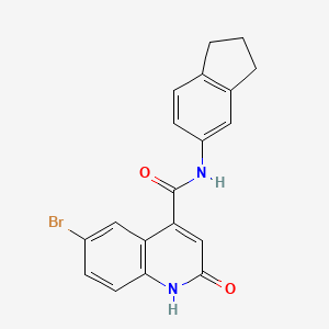 6-bromo-N-(2,3-dihydro-1H-inden-5-yl)-2-oxo-1,2-dihydroquinoline-4-carboxamide