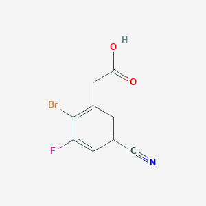 molecular formula C9H5BrFNO2 B1410851 2-(2-Bromo-5-cyano-3-fluorophenyl)acetic acid CAS No. 1805104-29-3
