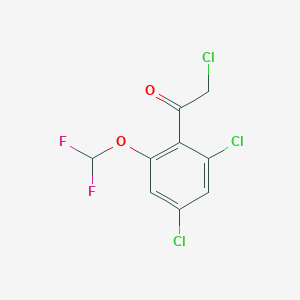 molecular formula C9H5Cl3F2O2 B1410854 2',4'-Dichloro-6'-(difluoromethoxy)phenacyl chloride CAS No. 1803717-67-0