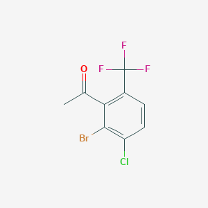molecular formula C9H5BrClF3O B1410868 2'-Bromo-3'-chloro-6'-(trifluoromethyl)acetophenone CAS No. 1807221-42-6