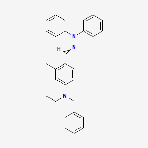 Benzaldehyde, 4-[ethyl(phenylmethyl)amino]-2-methyl-,diphenylhydrazone