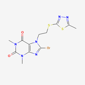 8-bromo-1,3-dimethyl-7-{2-[(5-methyl-1,3,4-thiadiazol-2-yl)sulfanyl]ethyl}-3,7-dihydro-1H-purine-2,6-dione