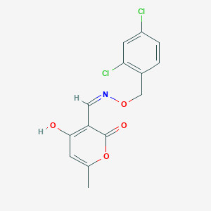 (E)-4-hydroxy-6-methyl-2-oxo-2H-pyran-3-carbaldehyde O-2,4-dichlorobenzyl oxime