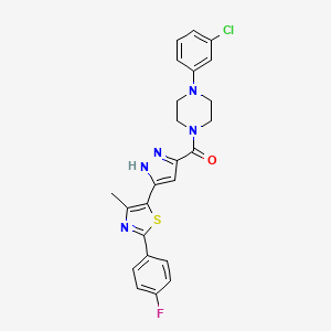 (4-(3-chlorophenyl)piperazin-1-yl)(3-(2-(4-fluorophenyl)-4-methylthiazol-5-yl)-1H-pyrazol-5-yl)methanone