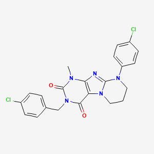 9-(4-chlorophenyl)-3-[(4-chlorophenyl)methyl]-1-methyl-7,8-dihydro-6H-purino[7,8-a]pyrimidine-2,4-dione