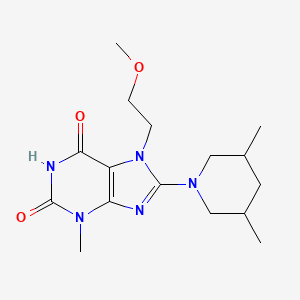 molecular formula C16H25N5O3 B14108782 8-(3,5-dimethylpiperidin-1-yl)-6-hydroxy-7-(2-methoxyethyl)-3-methyl-3,7-dihydro-2H-purin-2-one 