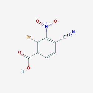 molecular formula C8H3BrN2O4 B1410880 2-Bromo-4-cyano-3-nitrobenzoic acid CAS No. 1805102-42-4