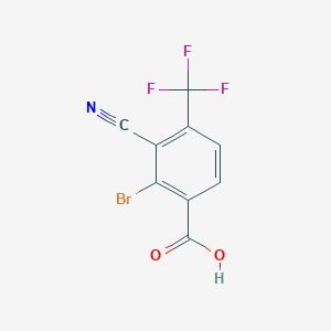 molecular formula C9H3BrF3NO2 B1410888 2-Bromo-3-cyano-4-(trifluoromethyl)benzoic acid CAS No. 1807023-24-0