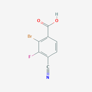 molecular formula C8H3BrFNO2 B1410896 2-Bromo-4-cyano-3-fluorobenzoic acid CAS No. 1805583-80-5