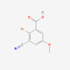 molecular formula C9H6BrNO3 B1410899 2-Bromo-3-cyano-5-methoxybenzoic acid CAS No. 1806059-86-8