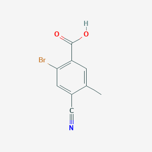 molecular formula C9H6BrNO2 B1410907 2-Bromo-4-cyano-5-methylbenzoic acid CAS No. 1805188-89-9