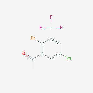 molecular formula C9H5BrClF3O B1410908 2'-Bromo-5'-chloro-3'-(trifluoromethyl)acetophenone CAS No. 1805591-24-5