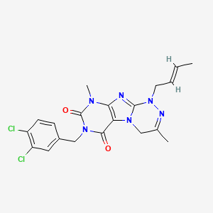 1-[(2E)-but-2-en-1-yl]-7-(3,4-dichlorobenzyl)-3,9-dimethyl-1,4-dihydro[1,2,4]triazino[3,4-f]purine-6,8(7H,9H)-dione