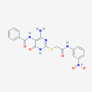 N-(4-amino-2-((2-((3-nitrophenyl)amino)-2-oxoethyl)thio)-6-oxo-1,6-dihydropyrimidin-5-yl)benzamide