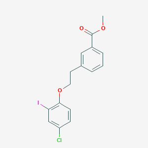 molecular formula C16H14ClIO3 B1410922 Methyl 3-[2-(4-chloro-2-iodophenoxy)ethyl]benzoate CAS No. 1924165-71-8