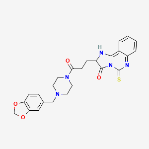 2-(3-{4-[(2H-1,3-benzodioxol-5-yl)methyl]piperazin-1-yl}-3-oxopropyl)-5-sulfanylidene-2H,3H,5H,6H-imidazo[1,2-c]quinazolin-3-one