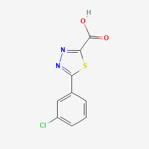 molecular formula C9H5ClN2O2S B1410932 5-(3-Chlorophenyl)-1,3,4-thiadiazole-2-carboxylic acid CAS No. 1388023-20-8