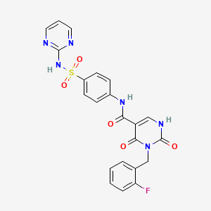 3-(2-fluorobenzyl)-2,4-dioxo-N-(4-(N-(pyrimidin-2-yl)sulfamoyl)phenyl)-1,2,3,4-tetrahydropyrimidine-5-carboxamide