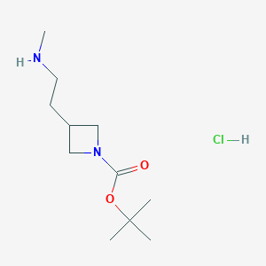 molecular formula C11H23ClN2O2 B1410934 tert-Butyl 3-[2-(methylamino)ethyl]azetidine-1-carboxylate hydrochloride CAS No. 1993318-26-5