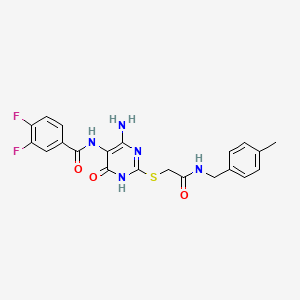 N-(4-amino-2-((2-((4-methylbenzyl)amino)-2-oxoethyl)thio)-6-oxo-1,6-dihydropyrimidin-5-yl)-3,4-difluorobenzamide