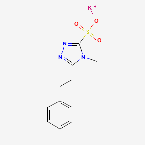molecular formula C11H12KN3O3S B1410935 potassium 4-methyl-5-(2-phenylethyl)-4H-1,2,4-triazole-3-sulfonate CAS No. 1864063-19-3