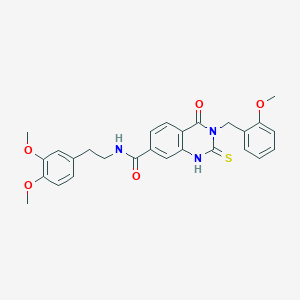 N-[2-(3,4-dimethoxyphenyl)ethyl]-3-[(2-methoxyphenyl)methyl]-4-oxo-2-sulfanylidene-1H-quinazoline-7-carboxamide