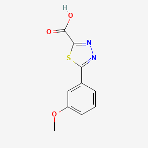 molecular formula C10H8N2O3S B1410941 5-(3-Methoxyphenyl)-1,3,4-thiadiazole-2-carboxylic acid CAS No. 1388037-31-7