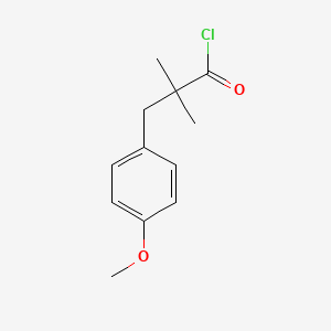 molecular formula C12H15ClO2 B1410942 3-(4-Methoxyphenyl)-2,2-dimethylpropionoyl chloride CAS No. 1989991-38-9