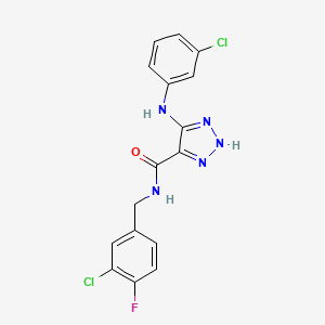 N-(3-chloro-4-fluorobenzyl)-5-((3-chlorophenyl)amino)-1H-1,2,3-triazole-4-carboxamide