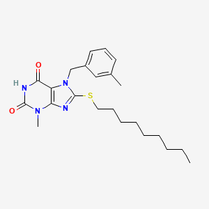 3-methyl-7-(3-methylbenzyl)-8-(nonylsulfanyl)-3,7-dihydro-1H-purine-2,6-dione