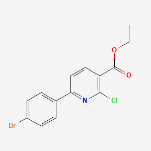 molecular formula C14H11BrClNO2 B1410950 Ethyl 2-chloro-6-(4-bromophenyl)nicotinate CAS No. 1993196-89-6
