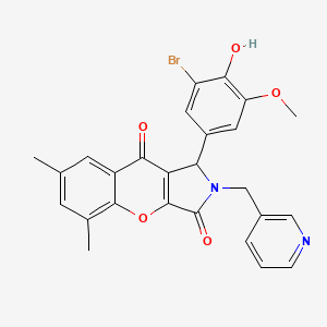 1-(3-Bromo-4-hydroxy-5-methoxyphenyl)-5,7-dimethyl-2-(pyridin-3-ylmethyl)-1,2-dihydrochromeno[2,3-c]pyrrole-3,9-dione