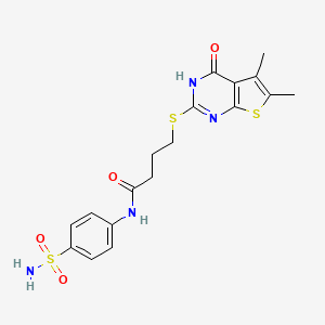 4-[(4-hydroxy-5,6-dimethylthieno[2,3-d]pyrimidin-2-yl)sulfanyl]-N-(4-sulfamoylphenyl)butanamide