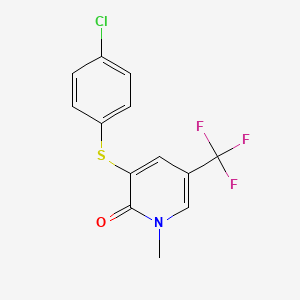 3-(4-Chlorophenyl)sulfanyl-1-methyl-5-(trifluoromethyl)pyridin-2-one