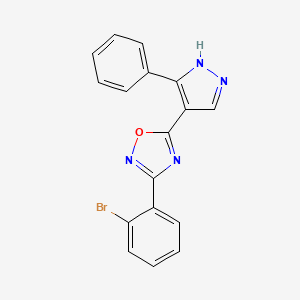 3-(2-bromophenyl)-5-(3-phenyl-1H-pyrazol-4-yl)-1,2,4-oxadiazole