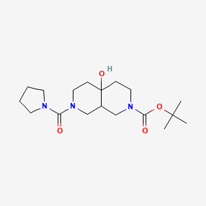 molecular formula C18H31N3O4 B1410958 tert-Butyl 4a-hydroxy-7-(pyrrolidin-1-ylcarbonyl)octahydro-2,7-naphthyridine-2(1H)-carboxylate CAS No. 2096986-71-7