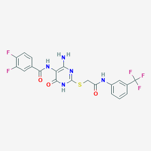 N-(4-amino-6-oxo-2-((2-oxo-2-((3-(trifluoromethyl)phenyl)amino)ethyl)thio)-1,6-dihydropyrimidin-5-yl)-3,4-difluorobenzamide