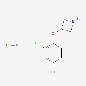 molecular formula C9H10Cl3NO B1410960 3-(2,4-二氯苯氧基)氮杂环丁烷盐酸盐 CAS No. 1987310-69-9