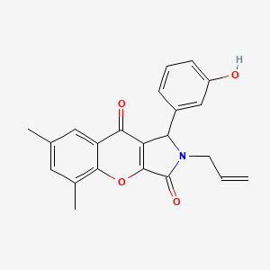 1-(3-Hydroxyphenyl)-5,7-dimethyl-2-(prop-2-en-1-yl)-1,2-dihydrochromeno[2,3-c]pyrrole-3,9-dione