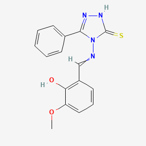 4-[(2-hydroxy-3-methoxyphenyl)methylideneamino]-3-phenyl-1H-1,2,4-triazole-5-thione